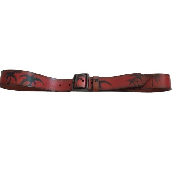 HTC HOLLYWOOD TRADING COMPANY Paradise print leather Belt sz 36 NWT - Picture 8 of 10
